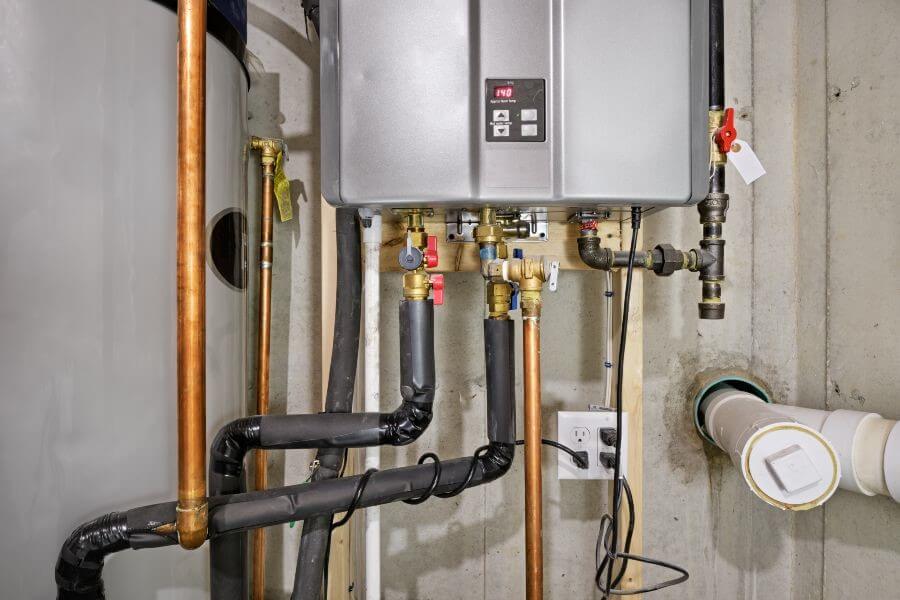 A Water Heater Connected to a Pipe, Depicting a Replacement Service in Atlanta, GA