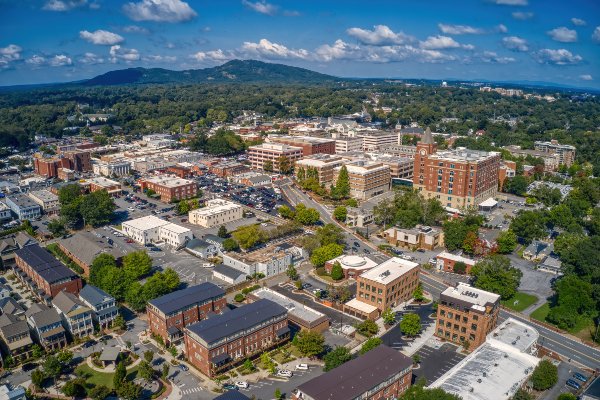 Aerial view of Marietta in Cobb County, GA