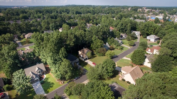 Suburban neighborhood in Paulding County, GA
